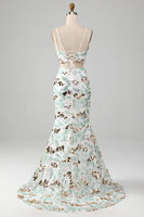 Load image into Gallery viewer, White Two-Piece Sparkly Mermaid Prom Dress with Slit