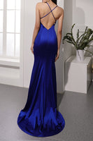 Load image into Gallery viewer, Royal Blue Satin Evening Dress