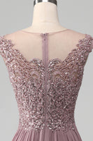 Load image into Gallery viewer, A-Line Beaded Blush Prom Dress