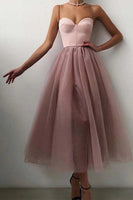 Load image into Gallery viewer, Tulle A-line Midi Simple Prom Dress