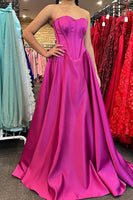Load image into Gallery viewer, Detachable Sleeves Strapless Satin Prom Dress
