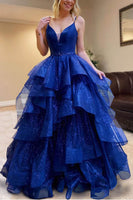 Load image into Gallery viewer, Tulle Layered Princess Prom Dress with Beading