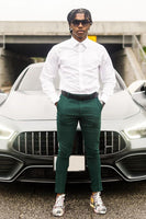 Load image into Gallery viewer, Peak Lapel Dark Green Single Breasted 2 Piece Men's Prom Suits