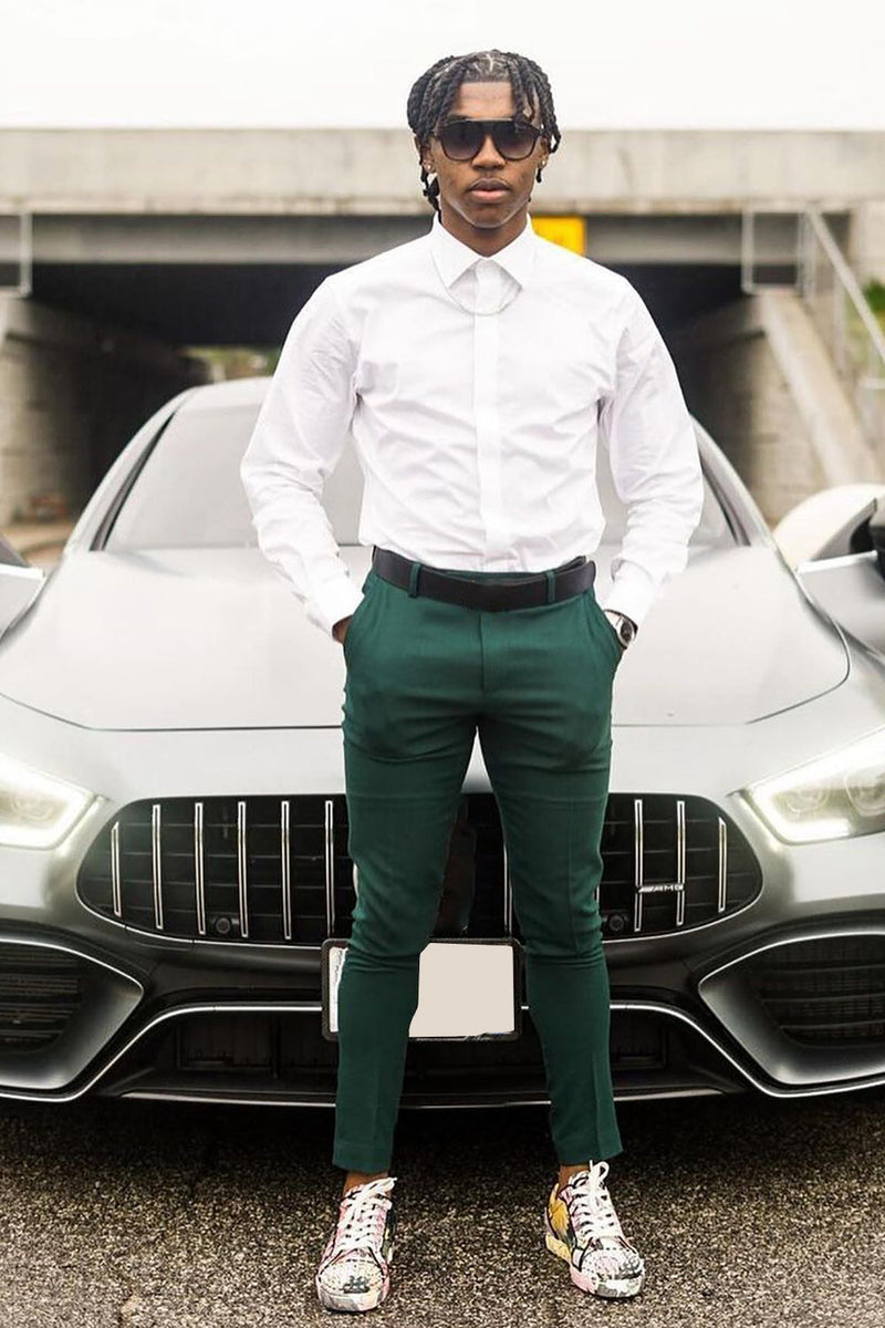 Load image into Gallery viewer, Peak Lapel Dark Green Single Breasted 2 Piece Men's Prom Suits