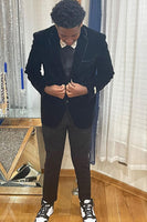 Load image into Gallery viewer, Slim Fit Notched Lapel One Button Black Men's Prom Blazer