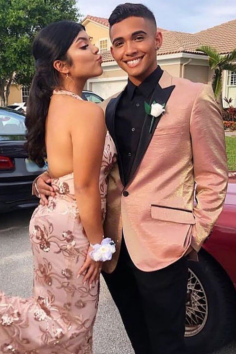 Load image into Gallery viewer, Peak Lapel Blush 2 Piece Men's Prom Suits