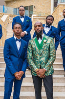 Load image into Gallery viewer, Green Peak Lapel 3 Piece Men's Wedding Suits