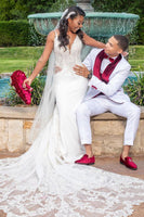 Load image into Gallery viewer, White Shawl Lapel 3 Piece Men's Wedding Suits