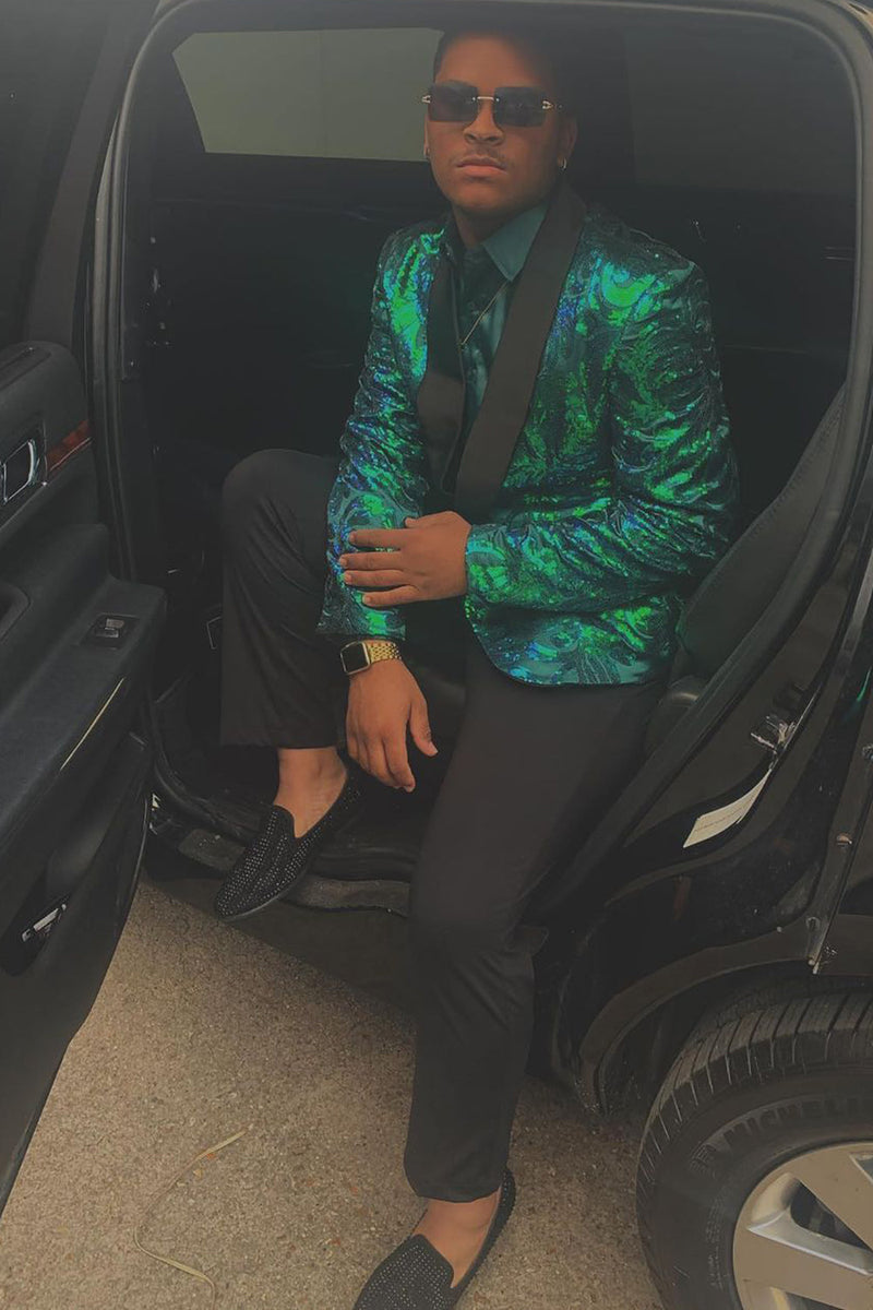 Load image into Gallery viewer, Dark Green Shawl Lapel 2 Piece Men's Prom Suits