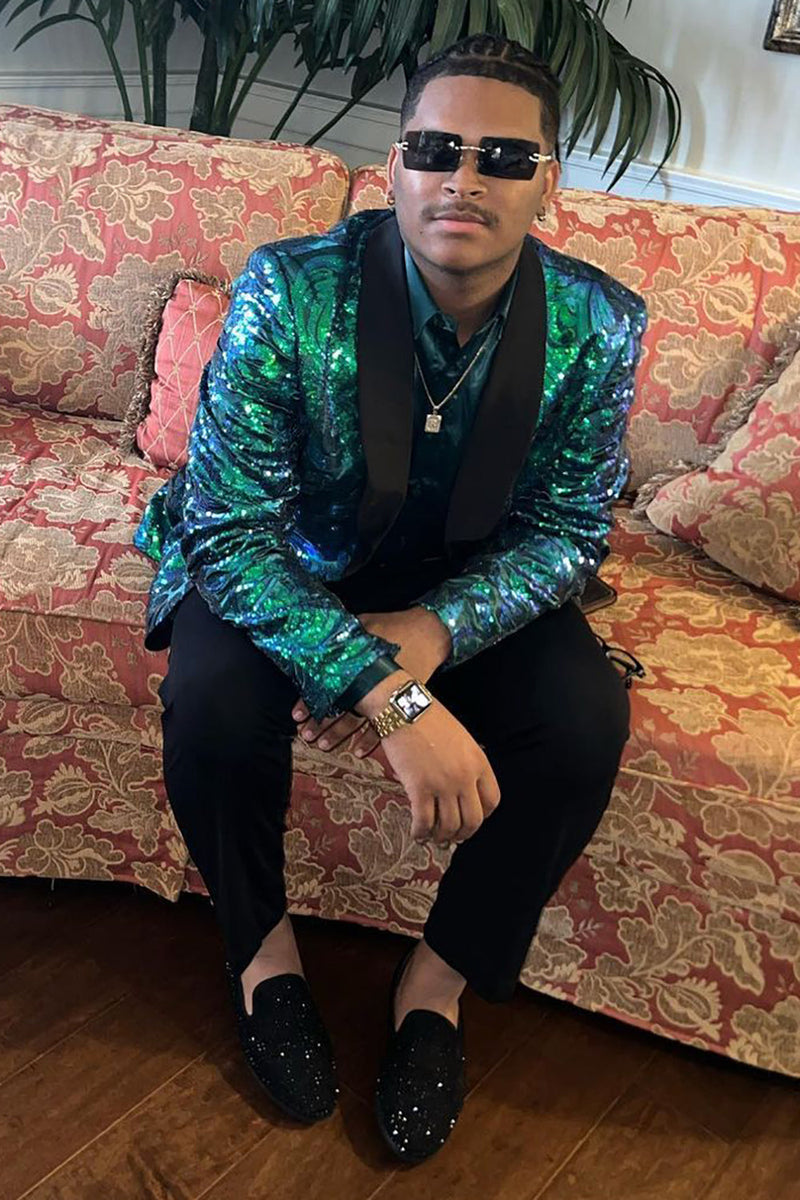 Load image into Gallery viewer, Dark Green Shawl Lapel 2 Piece Men's Prom Suits