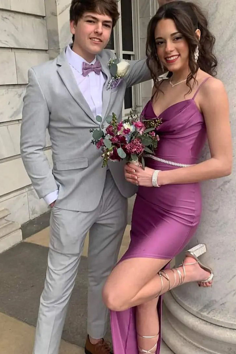 Load image into Gallery viewer, Grey Notched Lapel 2 Piece Men's Prom Suits