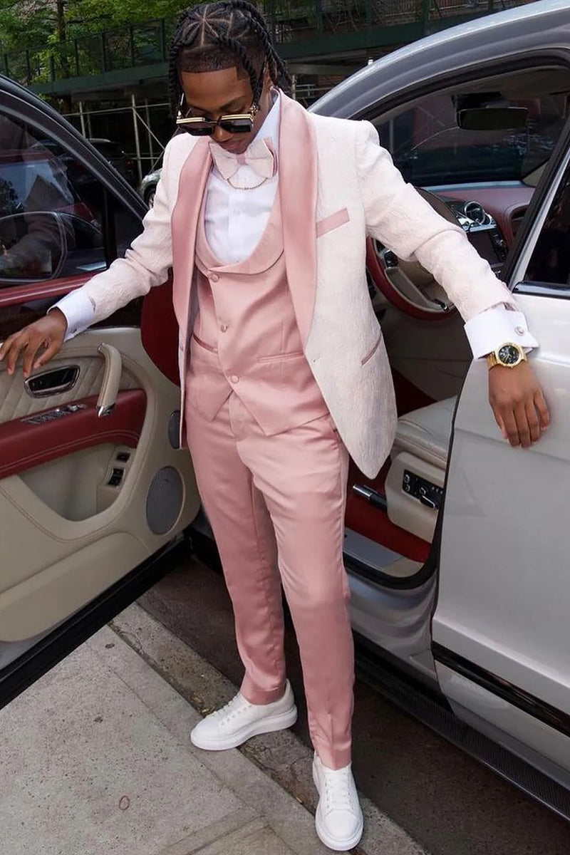 Load image into Gallery viewer, Light Pink Shawl Lapel 3 Piece Men's Prom Suits