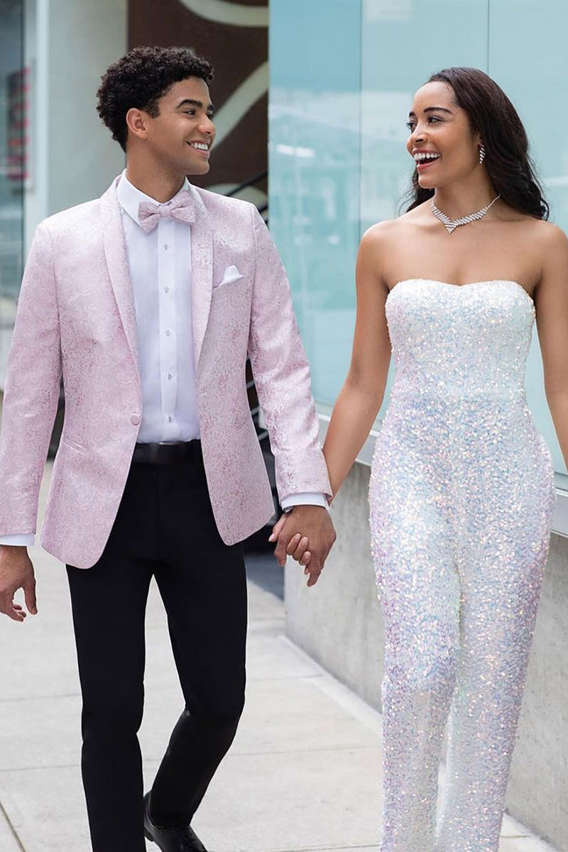Load image into Gallery viewer, Light Pink Shawl Lapel 2 Piece Men's Prom Suits
