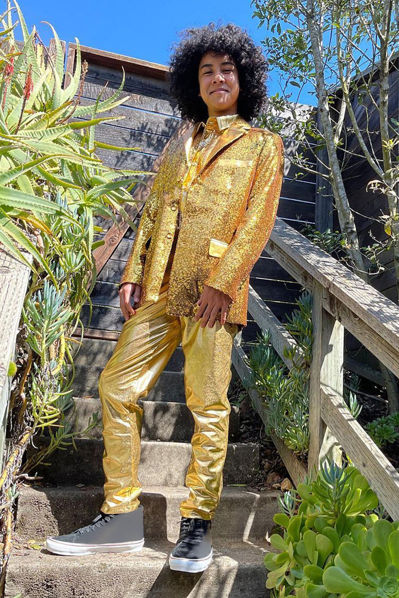 Load image into Gallery viewer, Golden Notched Lapel 2 Piece Men's Prom Suits