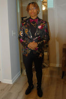 Load image into Gallery viewer, Notched Lapel Jacquard Flower Men's Prom Blazer