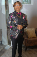 Load image into Gallery viewer, Notched Lapel Jacquard Flower Men's Prom Blazer