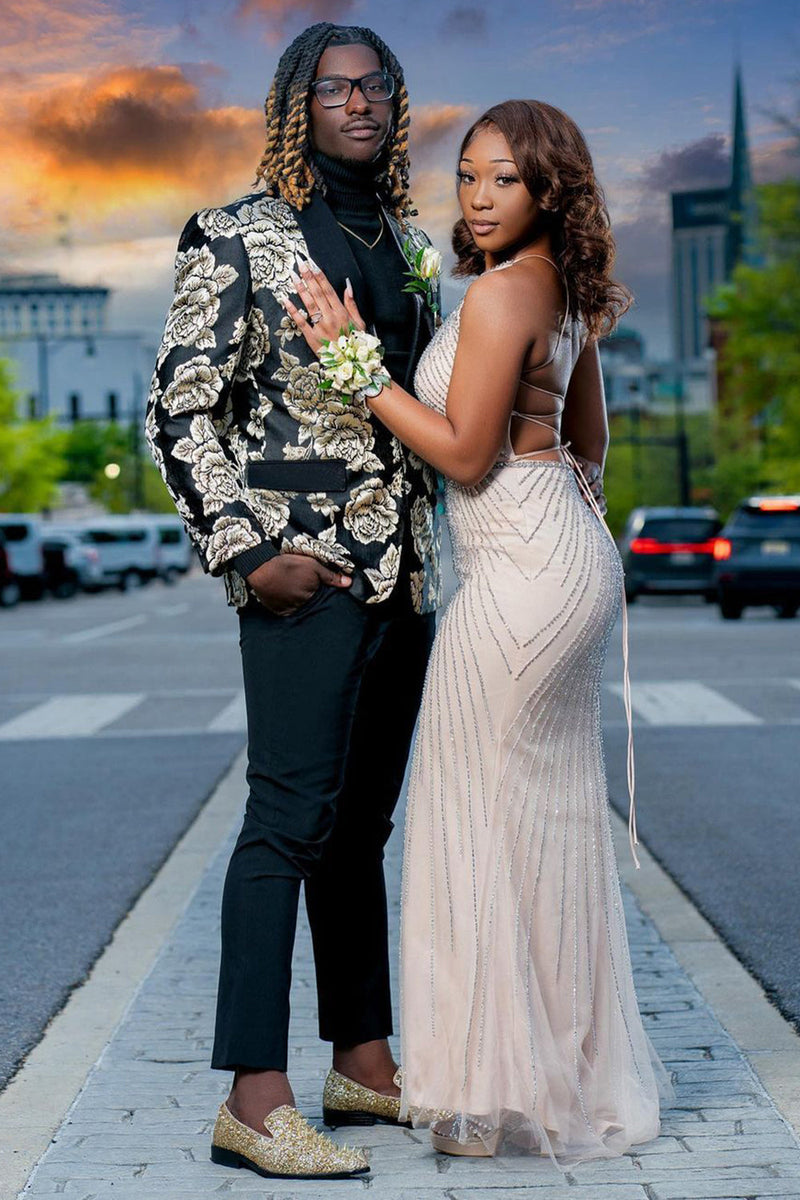 Load image into Gallery viewer, Shawl Lapel Jacquard Flower Men's Prom Blazer