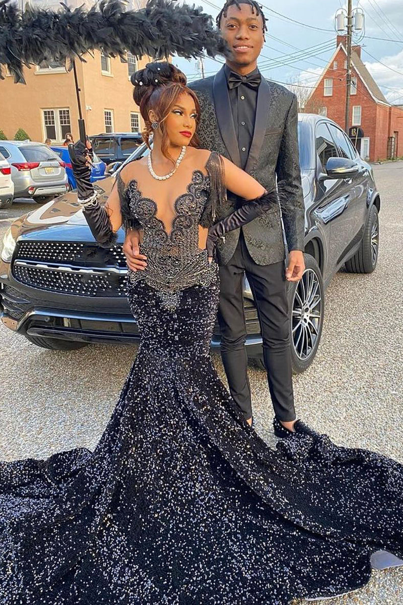 Load image into Gallery viewer, Black Shawl Lapel Slim Men's Prom Blazer