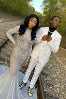 Load image into Gallery viewer, Silm Fit Notched Lapel White Men's Prom Suits