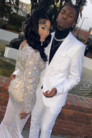 Load image into Gallery viewer, Silm Fit Notched Lapel White Men's Prom Suits