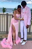 Load image into Gallery viewer, Pink Notched Lapel 3 Piece Men's Prom Suits
