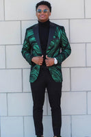 Load image into Gallery viewer, Dark Green Peak Lapel Sparkly Men's Prom Blazer