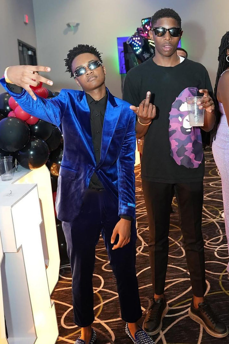 Load image into Gallery viewer, Royal Blue Peak Lapel 2 Piece Men's Prom Suits