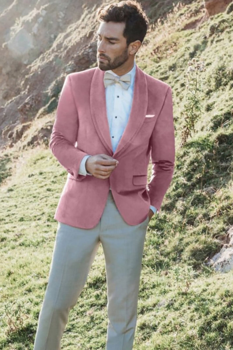 Load image into Gallery viewer, Blush Shawl Lapel Men's Prom Blazer