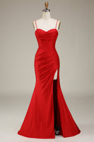 Load image into Gallery viewer, Satin Spaghetti Straps Lilac Prom Dress with Corset