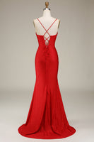 Load image into Gallery viewer, Satin Spaghetti Straps Lilac Prom Dress with Corset