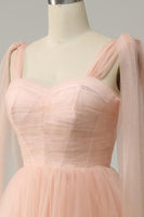 Load image into Gallery viewer, A Line Blush Sweetheart Midi Prom Dress