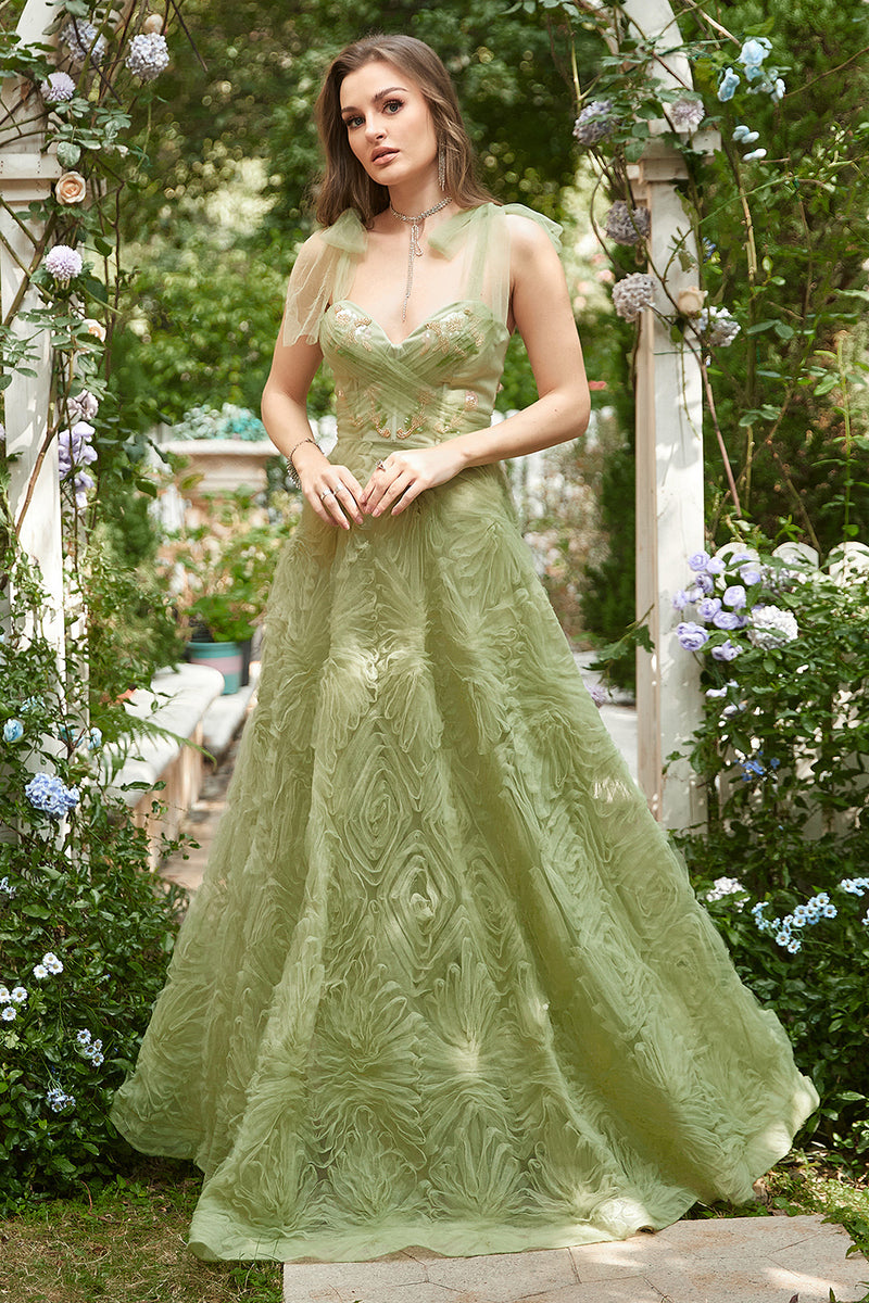Hellymoon Women Tulle Prom Dress Light Green A-Line Evening Dress With Embroidery hellymoonuk Hellymoon Women Tulle Prom Dress Light Green A-Line Evening Dress With Embroidery hellymoonuk