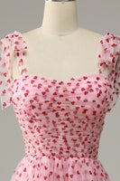 Load image into Gallery viewer, Tulle A-line Pink Princess Prom Dress with Hearts