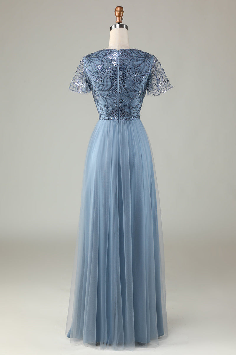 Hellymoon Women A-Line Dusty Blue Bridesmaid Dress with Beading Wedding  Guest Dress  hellymoonuk