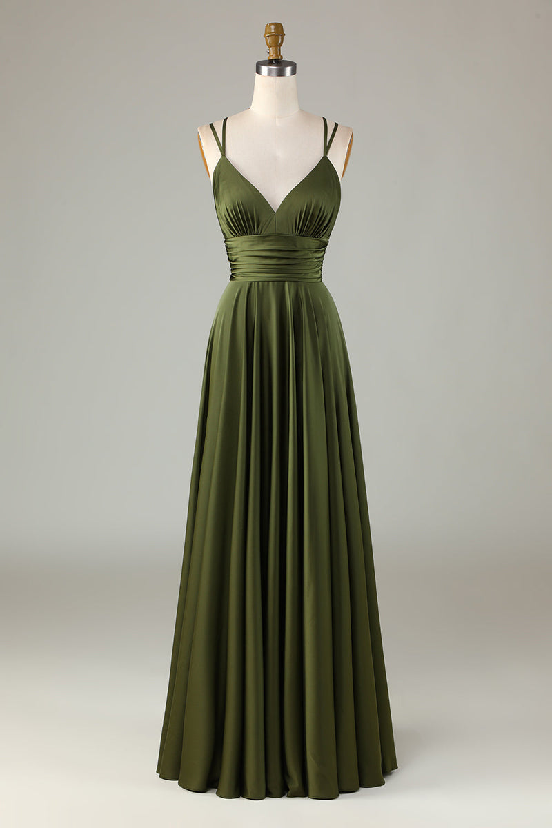 Hellymoon Women Olive Long Bridesmaid Dress A-Line Sleeveless Wedding Guest Dress hellymoonuk Hellymoon Women Olive Long Bridesmaid Dress A-Line Sleeveless Wedding Guest Dress hellymoonuk