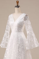 Load image into Gallery viewer, Ivory Lace Flare Sleeves A-Line Wedding Dress