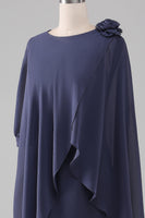 Load image into Gallery viewer, Sheath/Column Scoop Beaded Knee-Length Chiffon Mother of the Bride Dress