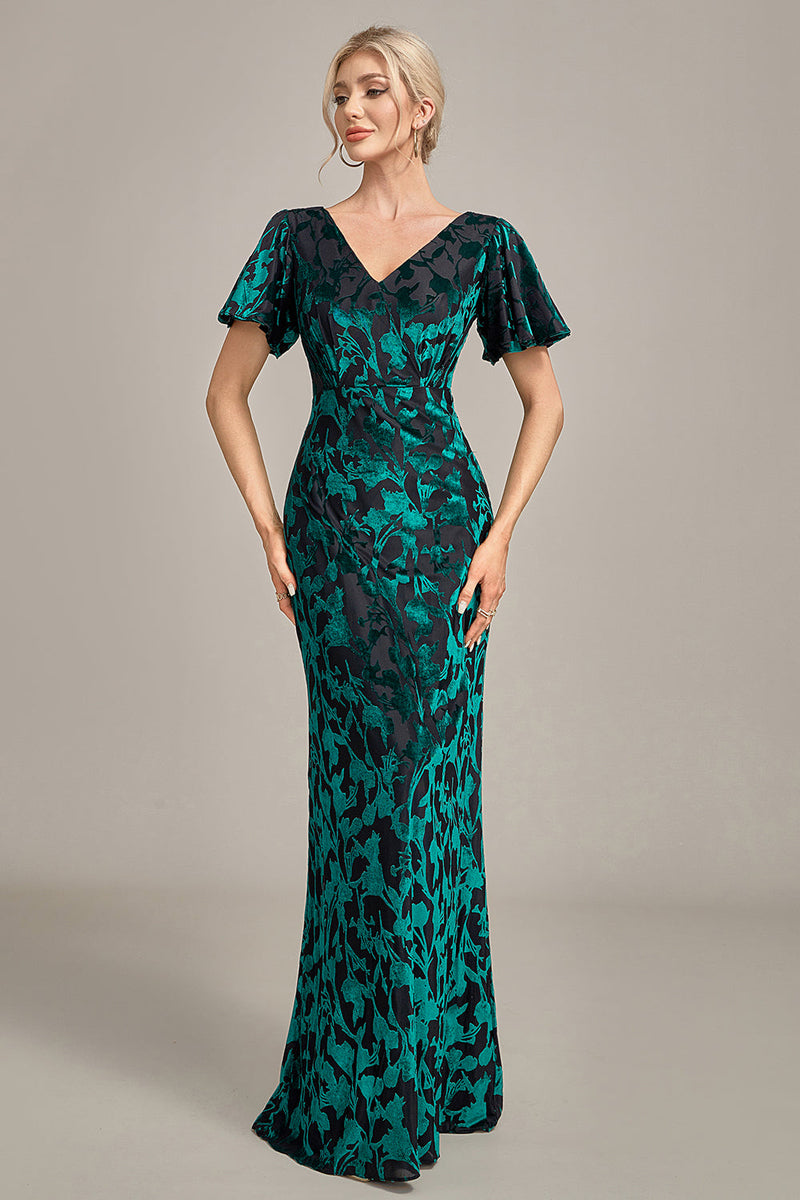 Load image into Gallery viewer, Velvet Peacock Mother of the Bride Dress