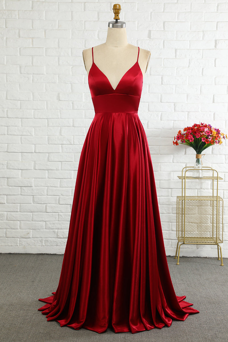 Simple red discount long gown