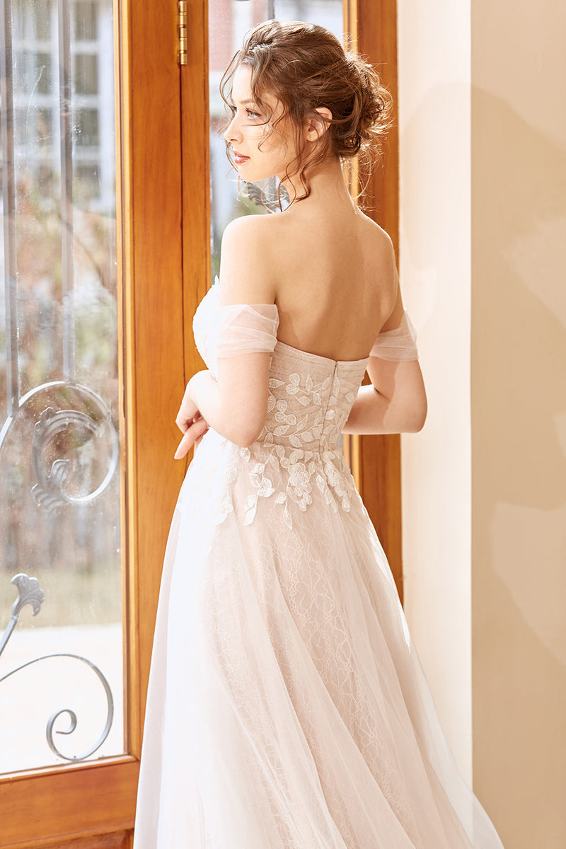 Load image into Gallery viewer, Appliques Tulle Halter Wedding Dress