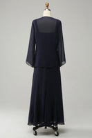 Load image into Gallery viewer, Navy Two Piece Sparkly Beaded Mother of the Bride Dress
