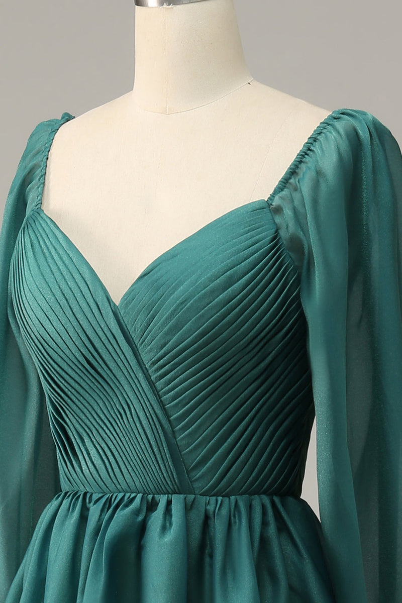 Load image into Gallery viewer, Off the Shoulder Long Sleeves Prom Dress with Ruffles