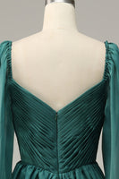 Load image into Gallery viewer, Off the Shoulder Long Sleeves Prom Dress with Ruffles