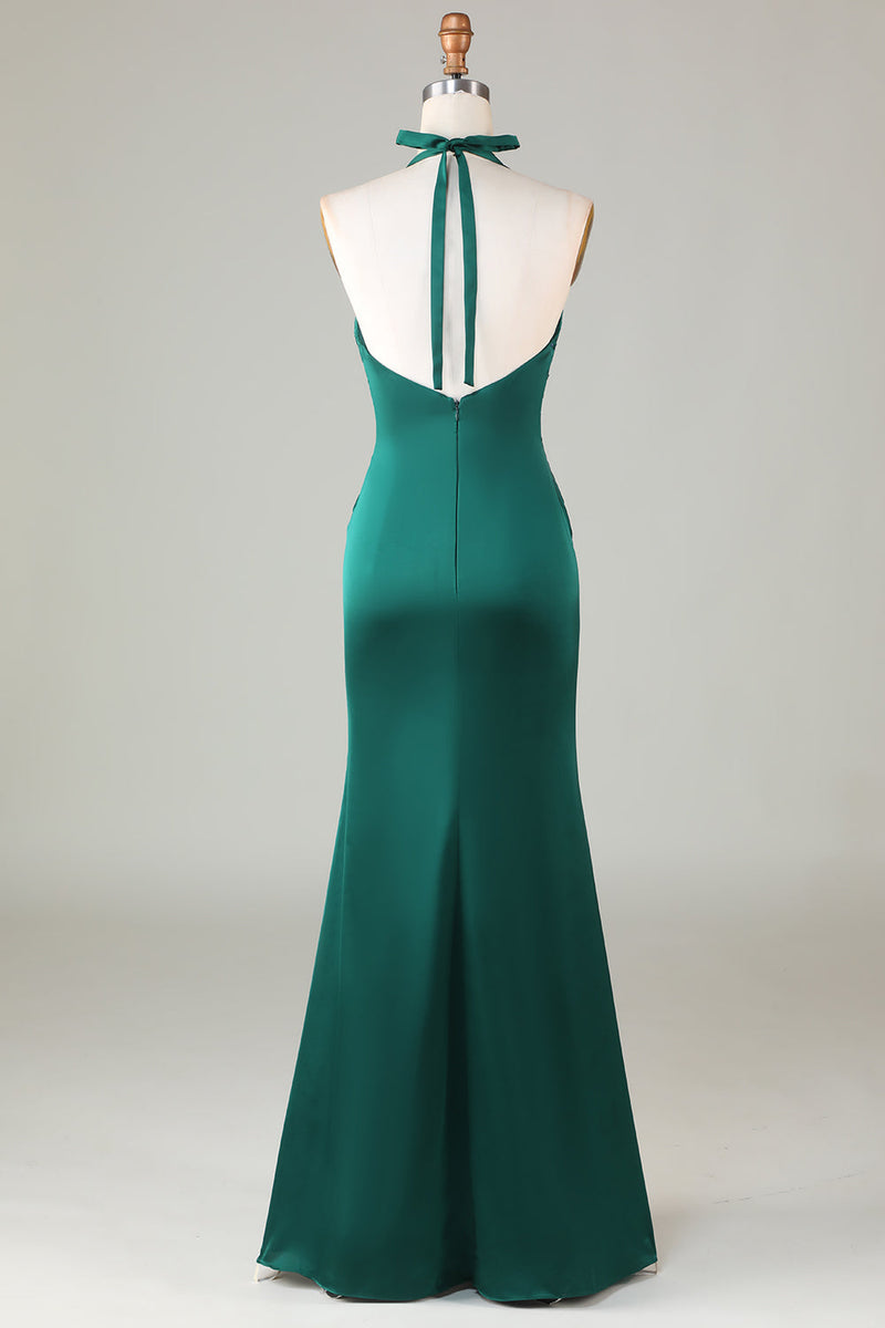 Hellymoon Women Dark Green Bridesmaid Dress Mermaid Halter Long Wedding Guest Dress hellymoonuk Hellymoon Women Dark Green Bridesmaid Dress Mermaid Halter Long Wedding Guest Dress hellymoonuk