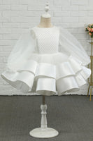 Load image into Gallery viewer, Ivory Long Sleeves Flower Girl Dress