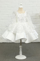 Load image into Gallery viewer, Ivory Sequins Flower Girl Dress with Bow