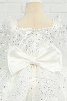 Load image into Gallery viewer, Ivory Sequins Flower Girl Dress with Bow