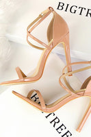 Load image into Gallery viewer, Black Stiletto Sandals