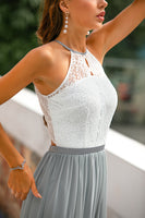 Load image into Gallery viewer, Grey Open Back Long Dress