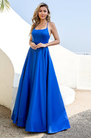 Load image into Gallery viewer, Champagne Backless A Line Satin Prom Dress